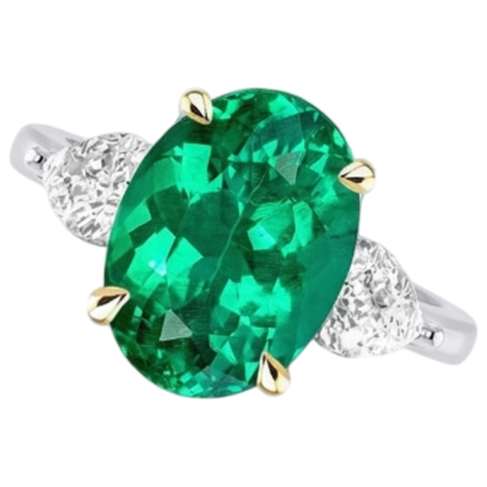 Eleganter Schmuckstein-Ring 4 Karat – Frontansicht