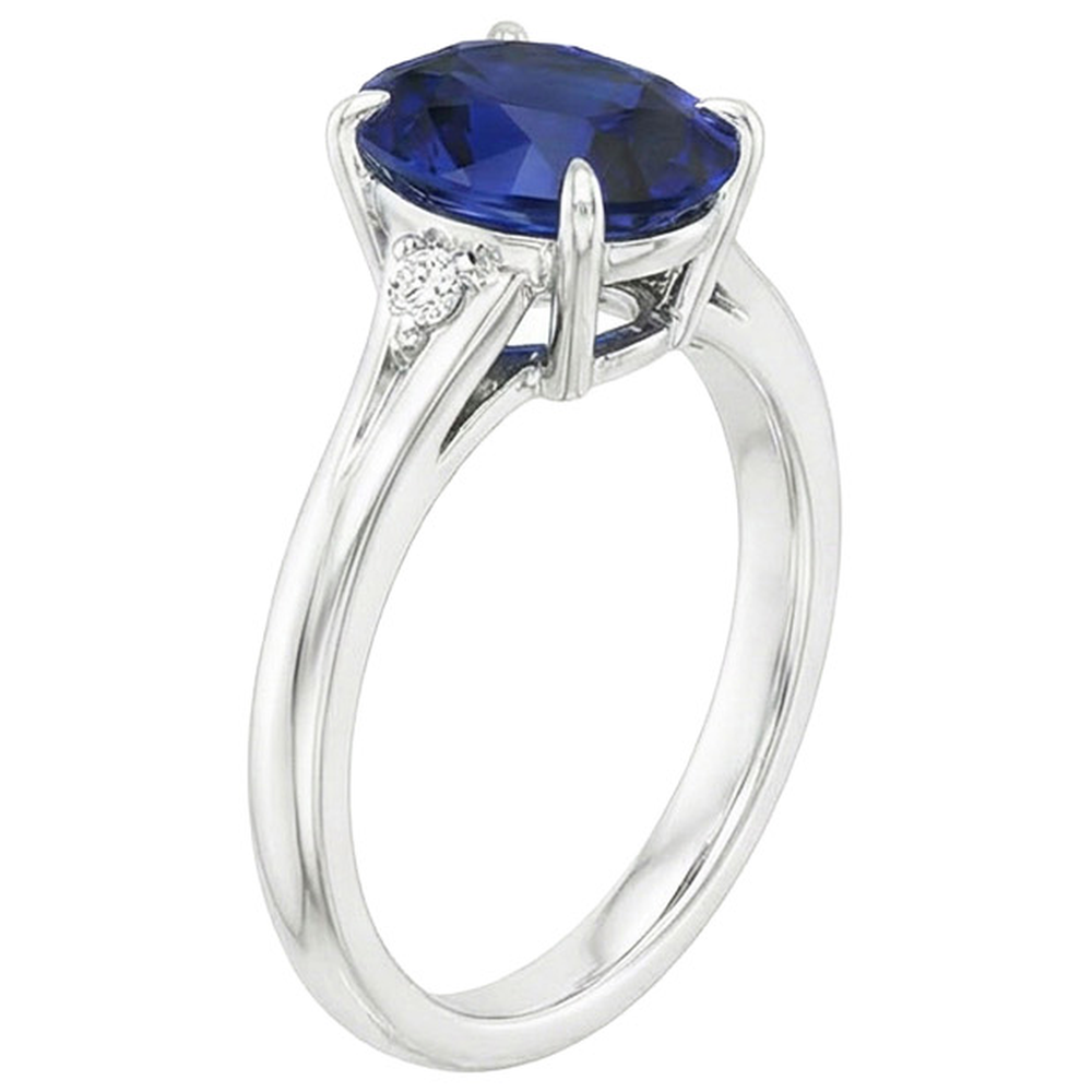 echter oval diamant 2.75Karat ring Profilansicht