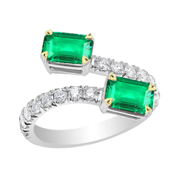 Naturreiner Edler Smaragd Edelstein-Ring – Bicolor 14K Gold 2