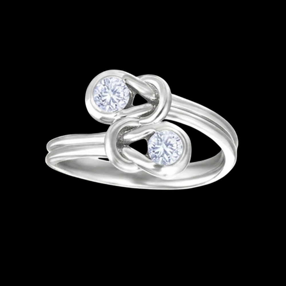 Toi et Moi 1 Karat Echt Aus der Erde Abgebauter Natürlicher Diamant Knoten Stil Hochzeit Verlobungsring