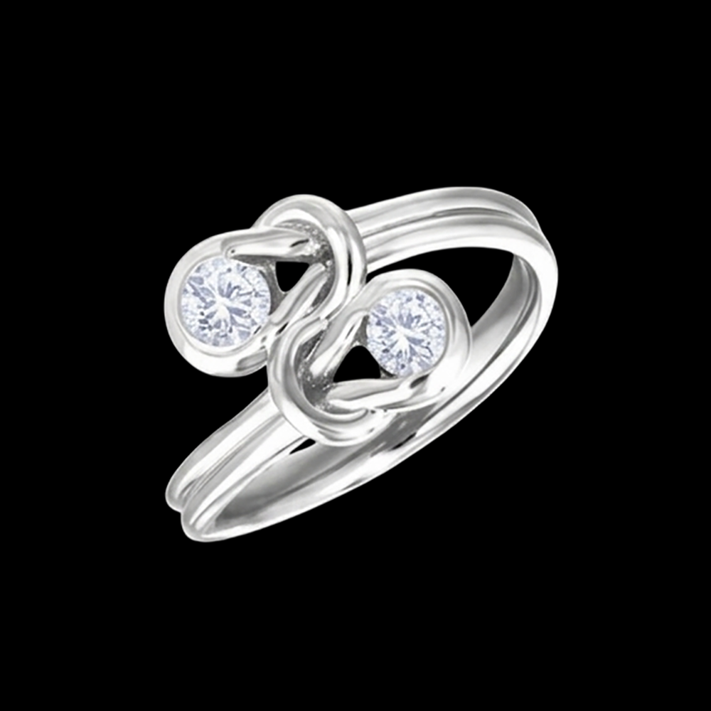 Toi et Moi 1 Karat Echt Aus der Erde Abgebauter Natürlicher Diamant Knoten Stil Hochzeit Verlobungsring