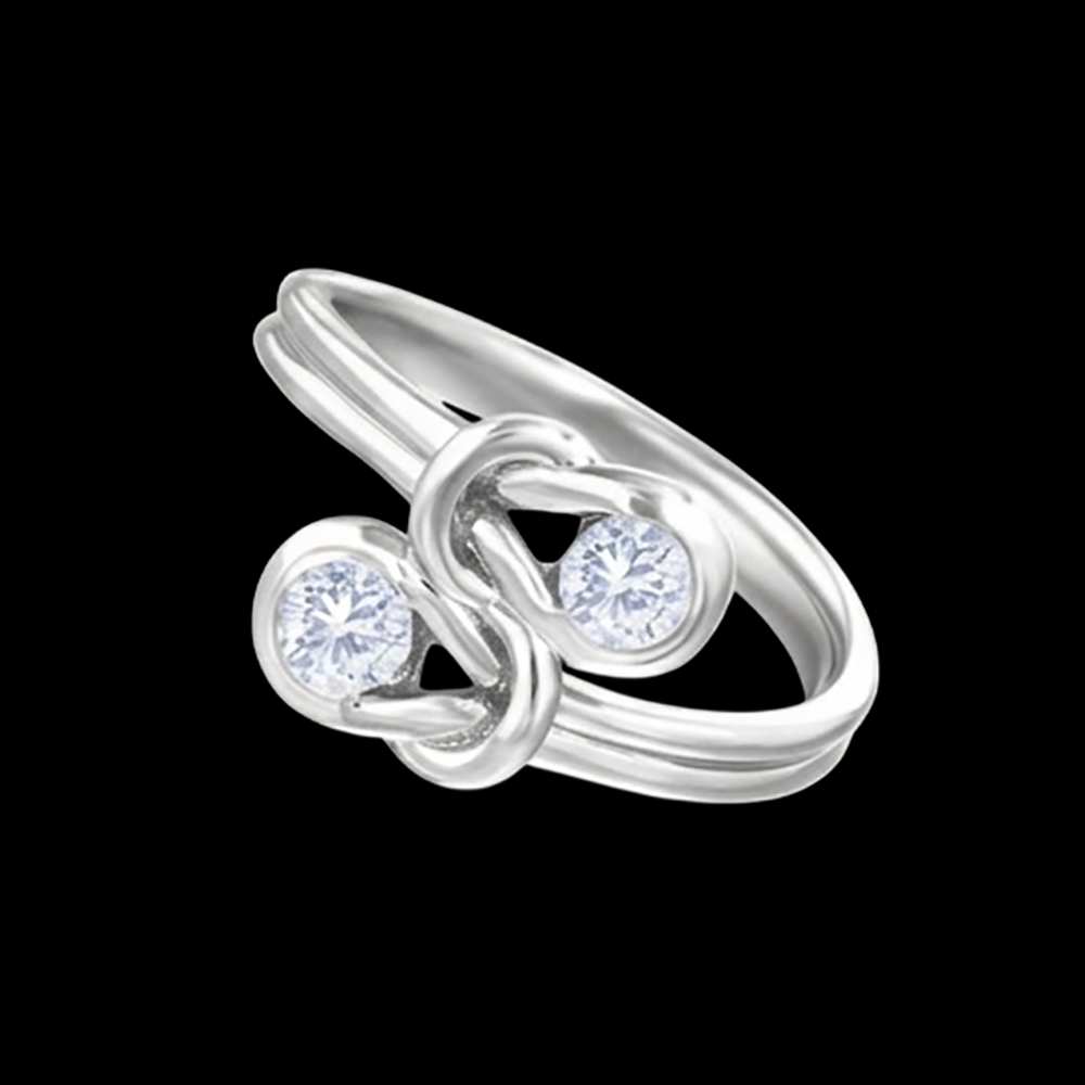 Toi et Moi 1 Karat Echt Aus der Erde Abgebauter Natürlicher Diamant Knoten Stil Hochzeit Verlobungsring