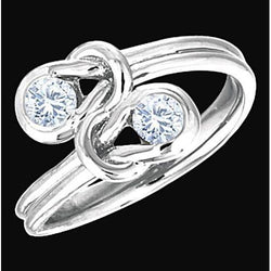 Toi et Moi 1 Karat Echt Diamant Knoten Stil Hochzeit Verlobungsring