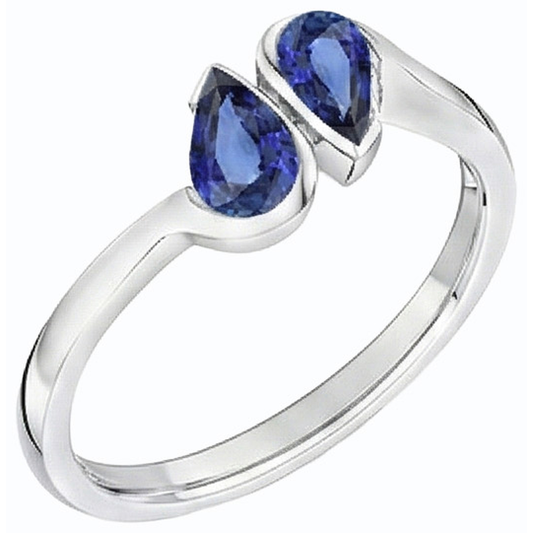 echter pear diamant 2Karat ring Seitenansicht