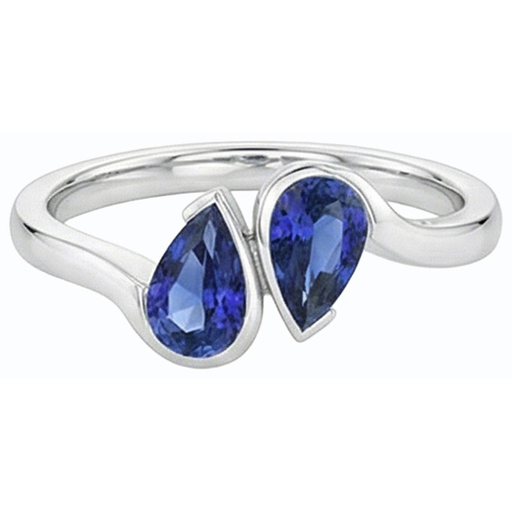 echter pear diamant 2Karat ring Draufsicht