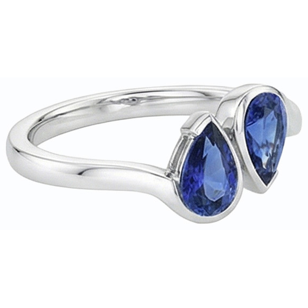 echter pear diamant 2Karat ring Profilansicht