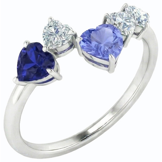 echter heart diamant 3.50Karat ring Seitenansicht