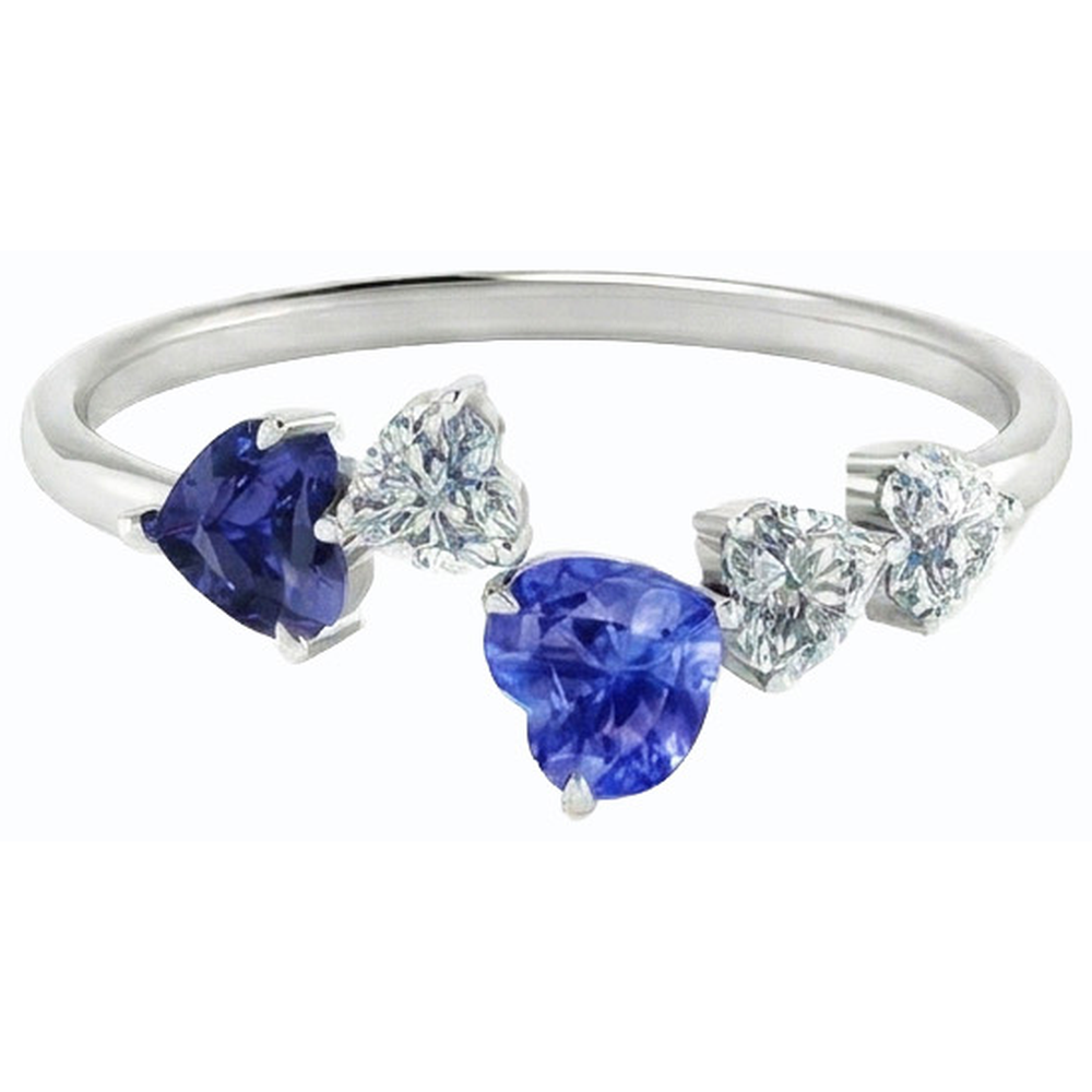 echter heart diamant 3.50Karat ring Profilansicht