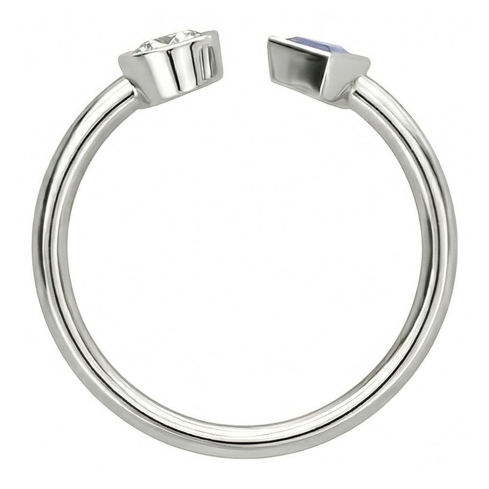 Toi et Moi Runder Aus der Erde Abgebauter Natürlicher Diamant & Trillion Lünette Saphirring 1 Karat