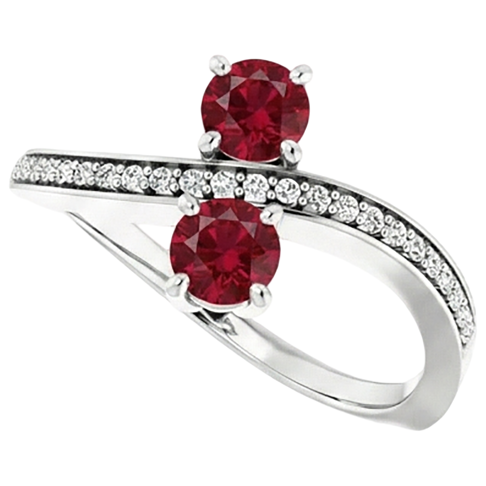 echter round rubin 1.50Karat ring Seitenansicht