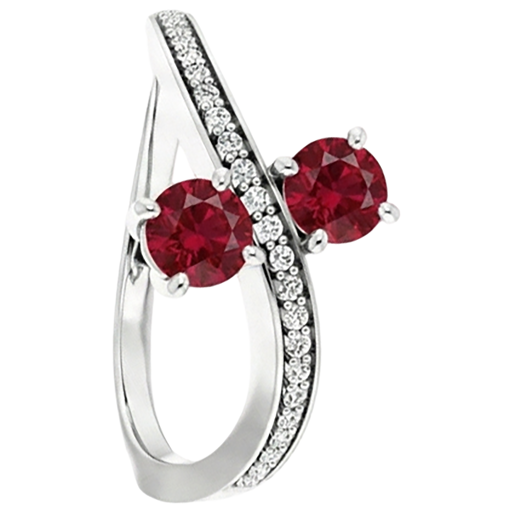 echter round rubin 1.50Karat ring Detailansicht