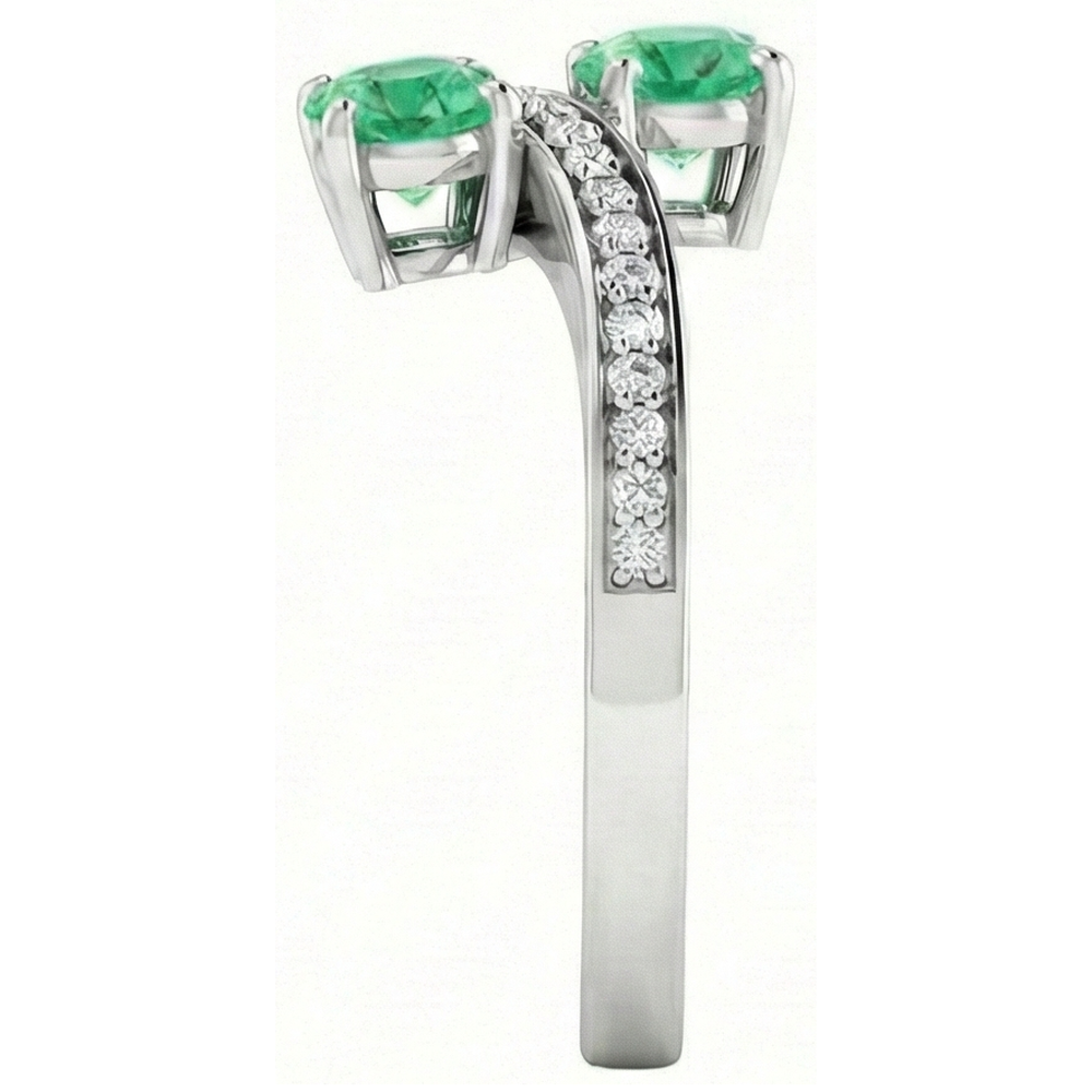 echter round smaragd 2.60Karat ring mit Diamantbesatz