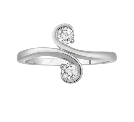 Toi et Moi Zwei-Stein-Aus der Erde Abgebauter Natürlicher Diamant-Verlobungsring 1 Karat