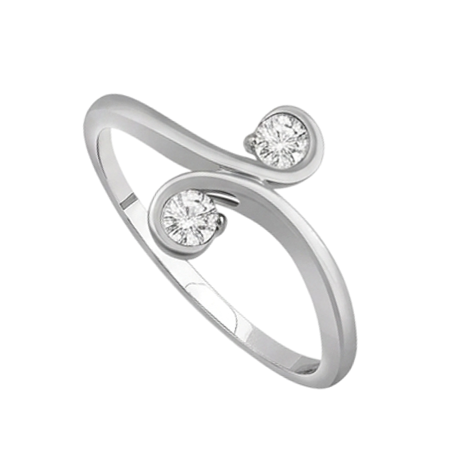 Toi et Moi Zwei-Stein-Aus der Erde Abgebauter Natürlicher Diamant-Verlobungsring 1 Karat