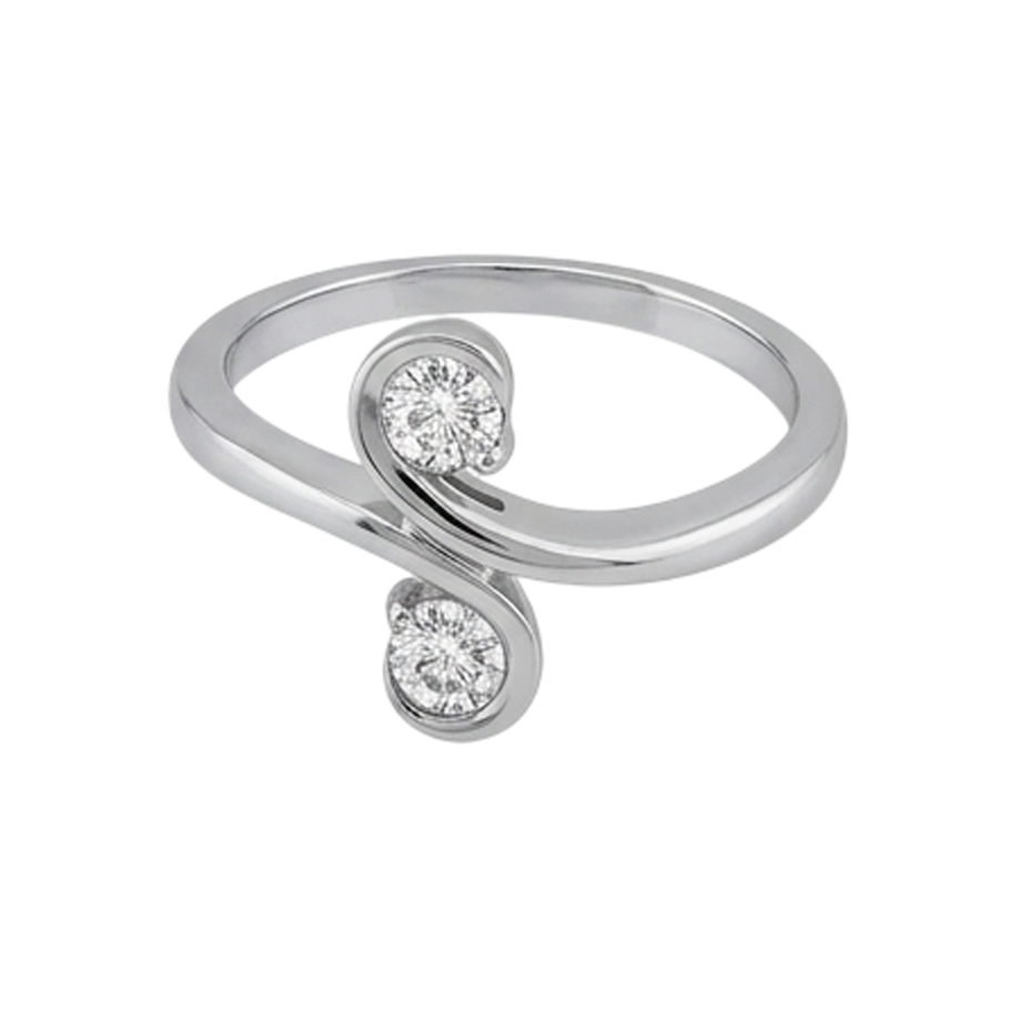 Toi et Moi Zwei-Stein-Aus der Erde Abgebauter Natürlicher Diamant-Verlobungsring 1 Karat