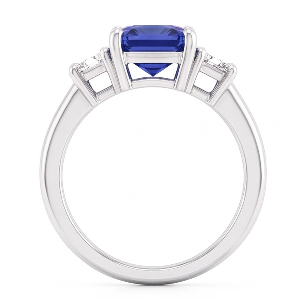 Trapezförmiger Natürlicher Diamant ( nicht im Labor gezüchtet ) 3 Stein Strahlend geformter Ring Schmuck 2,50 Karat