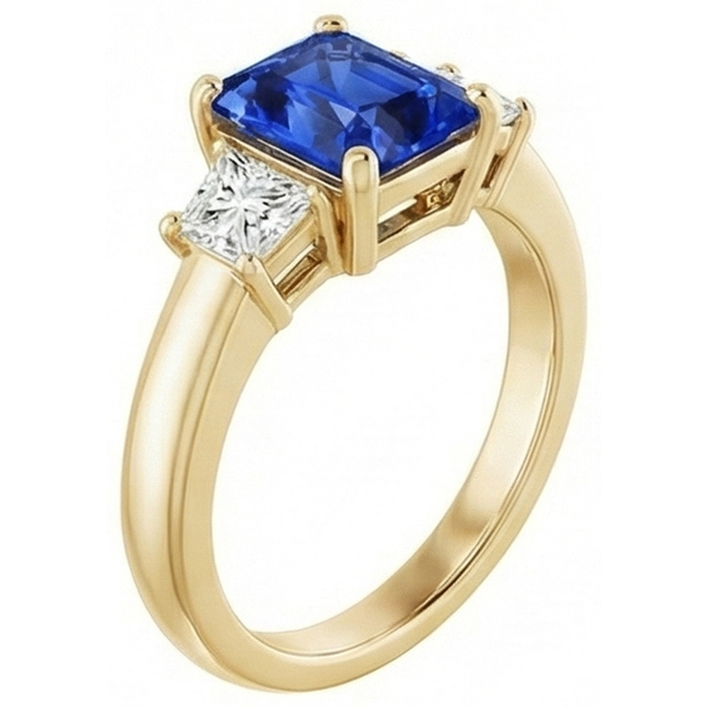 echter radiant diamant 3Karat ring Draufsicht