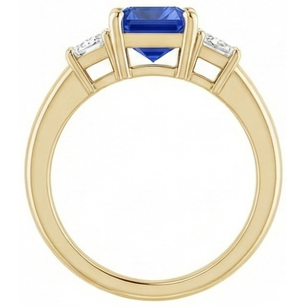 echter radiant diamant 3Karat ring Profilansicht