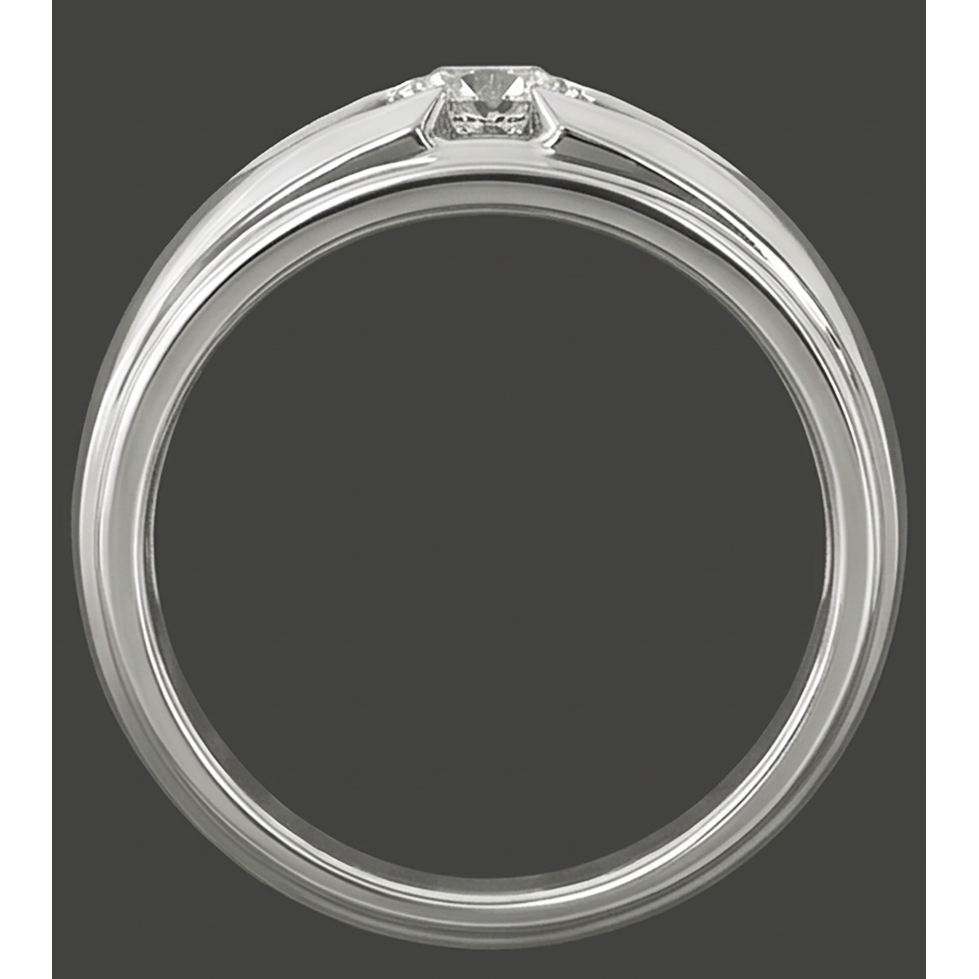 Trendig Herren Ring Echt Rund Aus der Erde Abgebauter Natürlicher Diamant Solitär