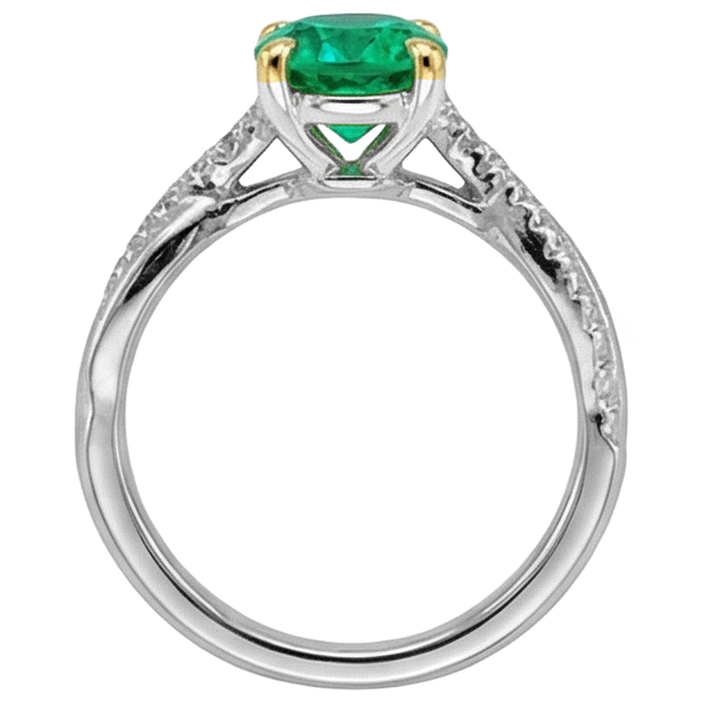 Eleganter Farbstein-Ring 2 Karat – Draufsicht