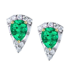 GIA-Geprüft Gemstone Earring – Edler Smaragd 1 Karat