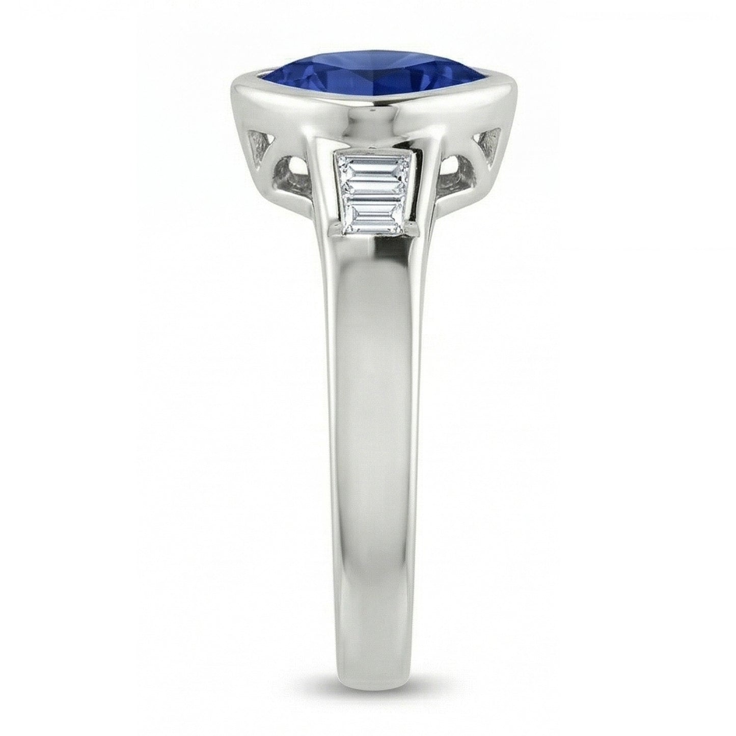 Trillion Ceylon Blue Sapphire Aus der Erde Abgebauter Natürlicher Diamants Verlobungsring 1.26 Ct Neu