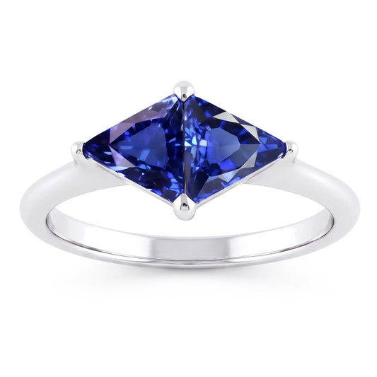 Trillion Cut Saphir Edelstein Ring 2 Karat Damen Schmuck Gold