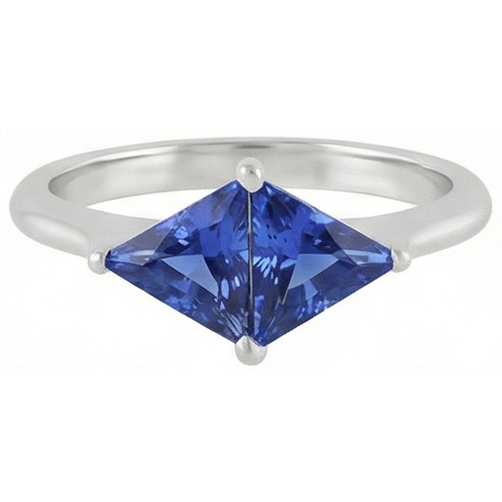 Trillion Cut Saphir Edelstein Ring 2 Karat Damen Schmuck Gold