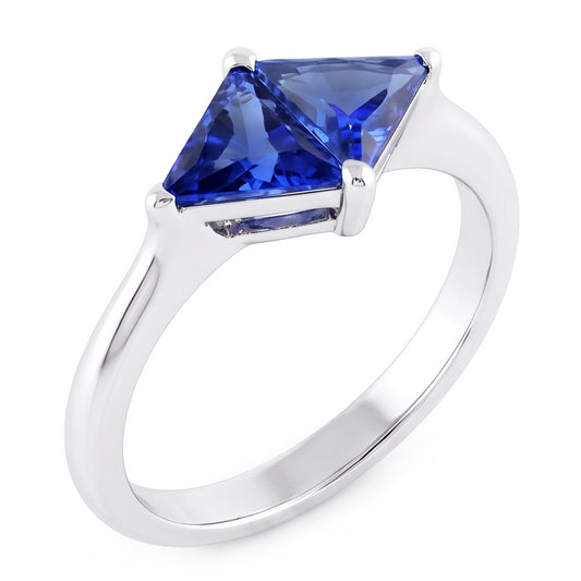 Trillion Cut Saphir Edelstein Ring 2 Karat Damen Schmuck Gold