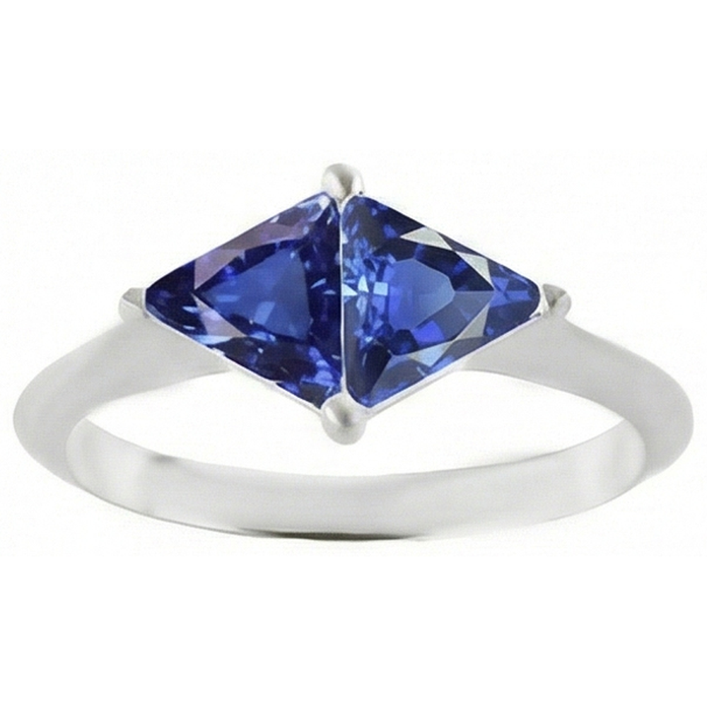 Trillion Cut Saphir Edelstein Ring 2 Karat Damen Schmuck Gold