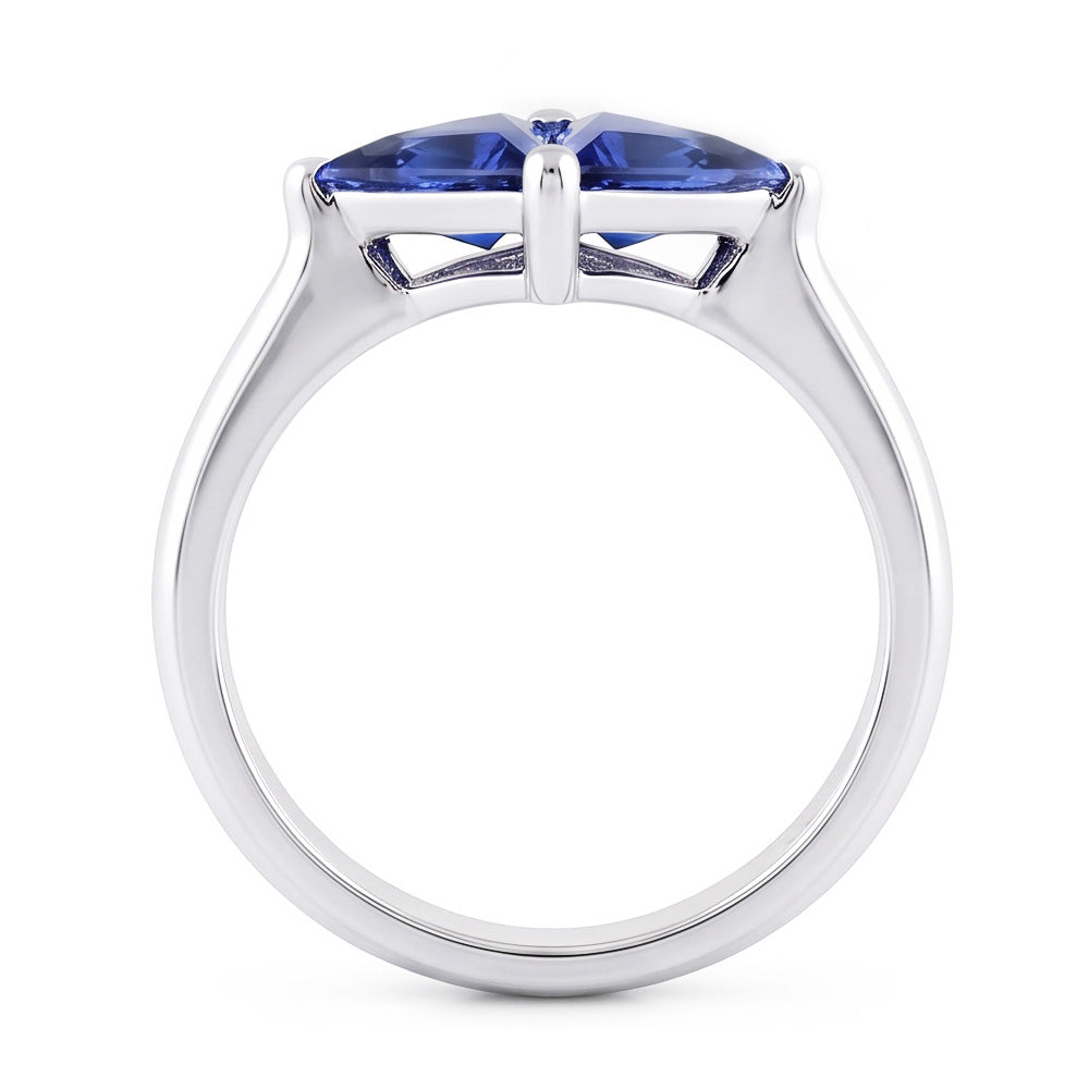 Trillion Cut Saphir Edelstein Ring 2 Karat Damen Schmuck Gold
