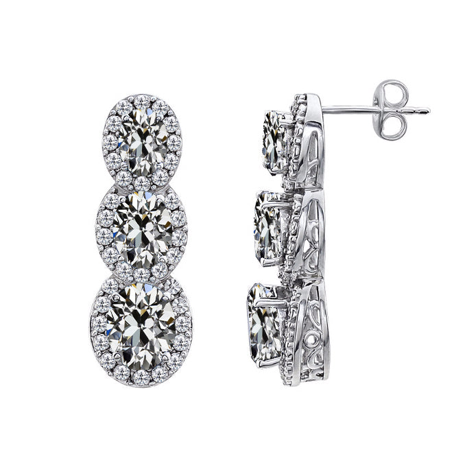 Erdgewonnener Edler Diamant Dangle 1 Karat 14 Karat Weißgold – Hauptansicht