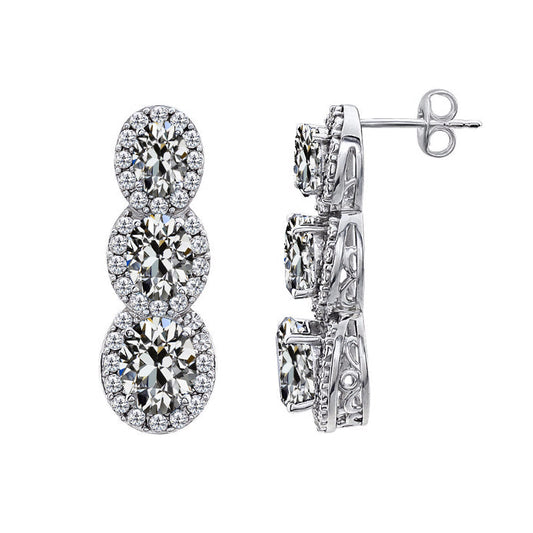 Erdgewonnener Edler Diamant Dangle 1 Karat 14 Karat Weißgold – Hauptansicht