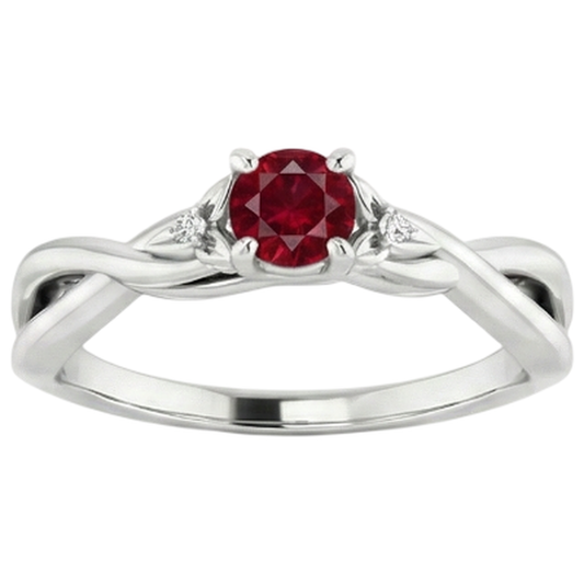 echter round rubin 1.50Karat ring Vorderansicht