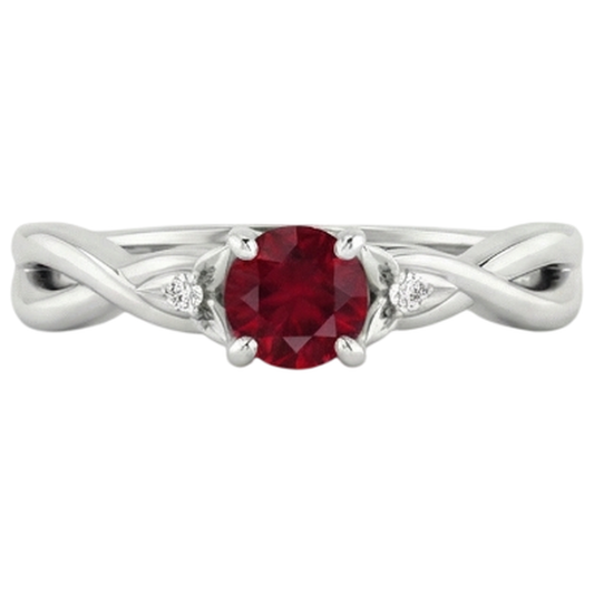echter round rubin 1.50Karat ring Seitenansicht
