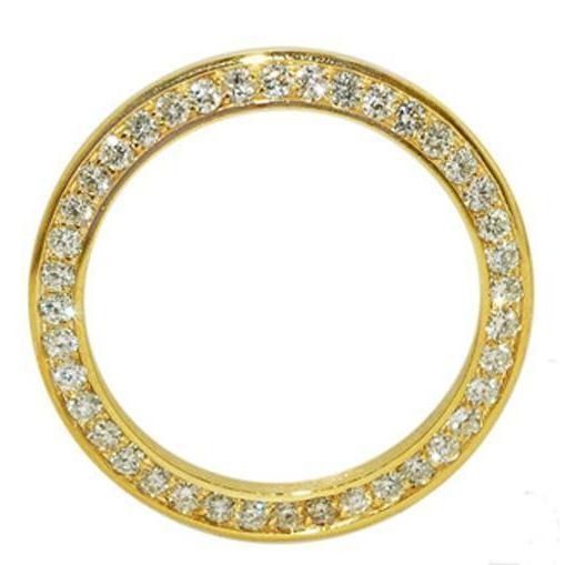 Uhrenlünette 18K Gelbgold 31 mm 2 Karat runder Diamant