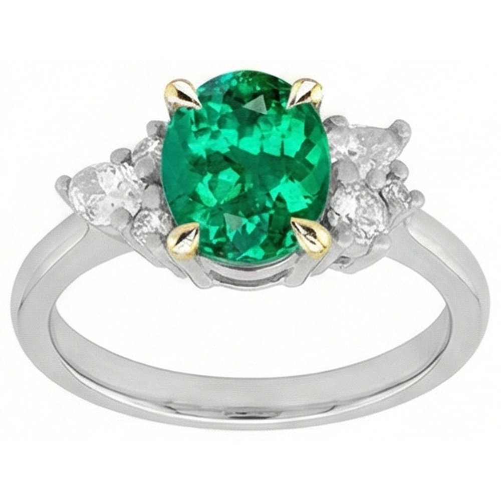 Zeitloser Schmuckstein-Ring 1,50 Karat – Schrägansicht