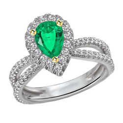 Eleganter Edelstein-Ring mit Geteilte Schiene Smaragd – 2 Karat