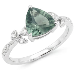 VVS Green Prasiolite Edelstein-Ring 2,0 Karat – 14 Karat Weißgold