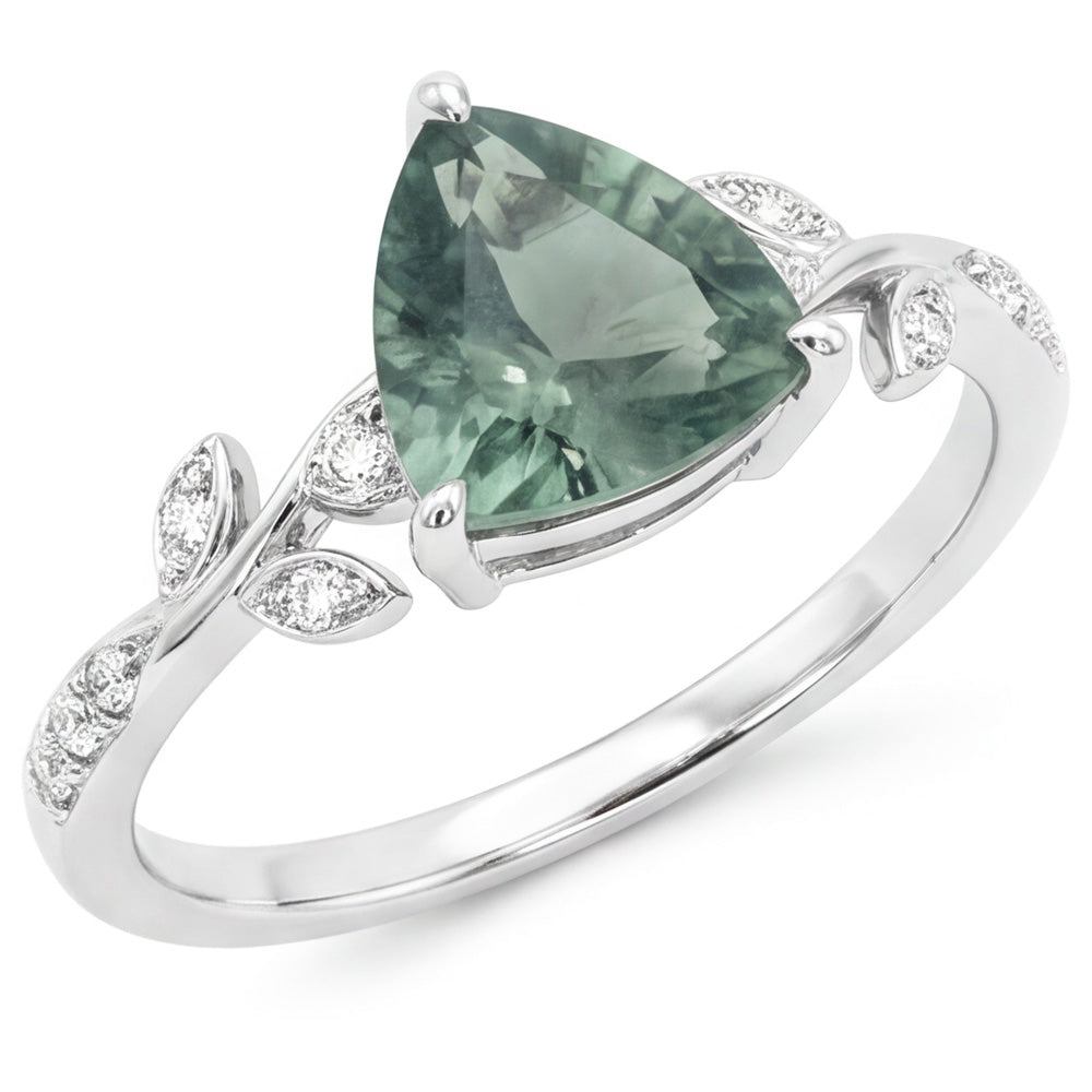 VVS Green Prasiolite Edelstein-Ring 2,0 Karat – 14 Karat Weißgold