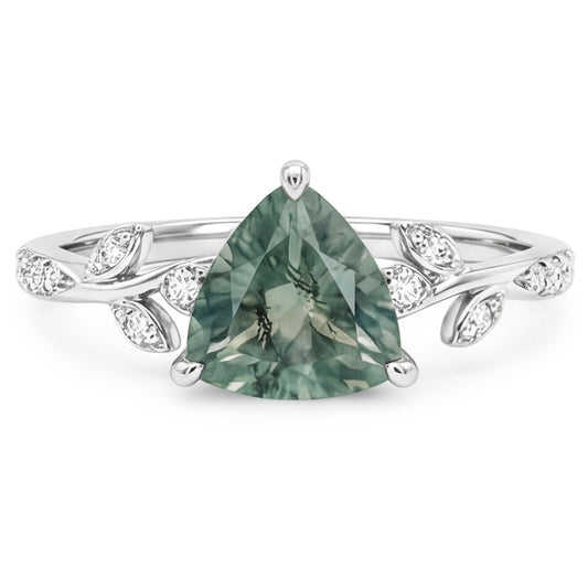 VVS Green Prasiolite Edelstein-Ring 2,0 Karat – 14 Karat Weißgold
