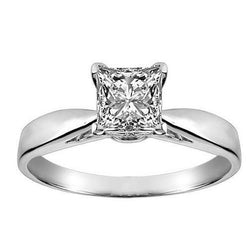 Verlobungsring 3 Karat Princess Natürliche Diamant Solitaire 14K Weißgold