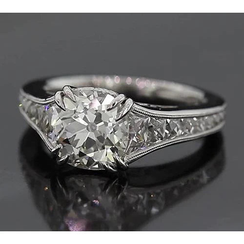 Verlobungsring 3,50 Karat Echt Diamant Old Mine Vintage Style Schmuck Neu