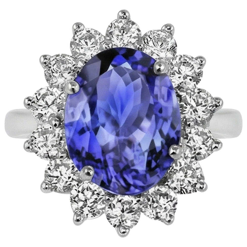 echter oval diamant 3.75Karat ring Seitenansicht