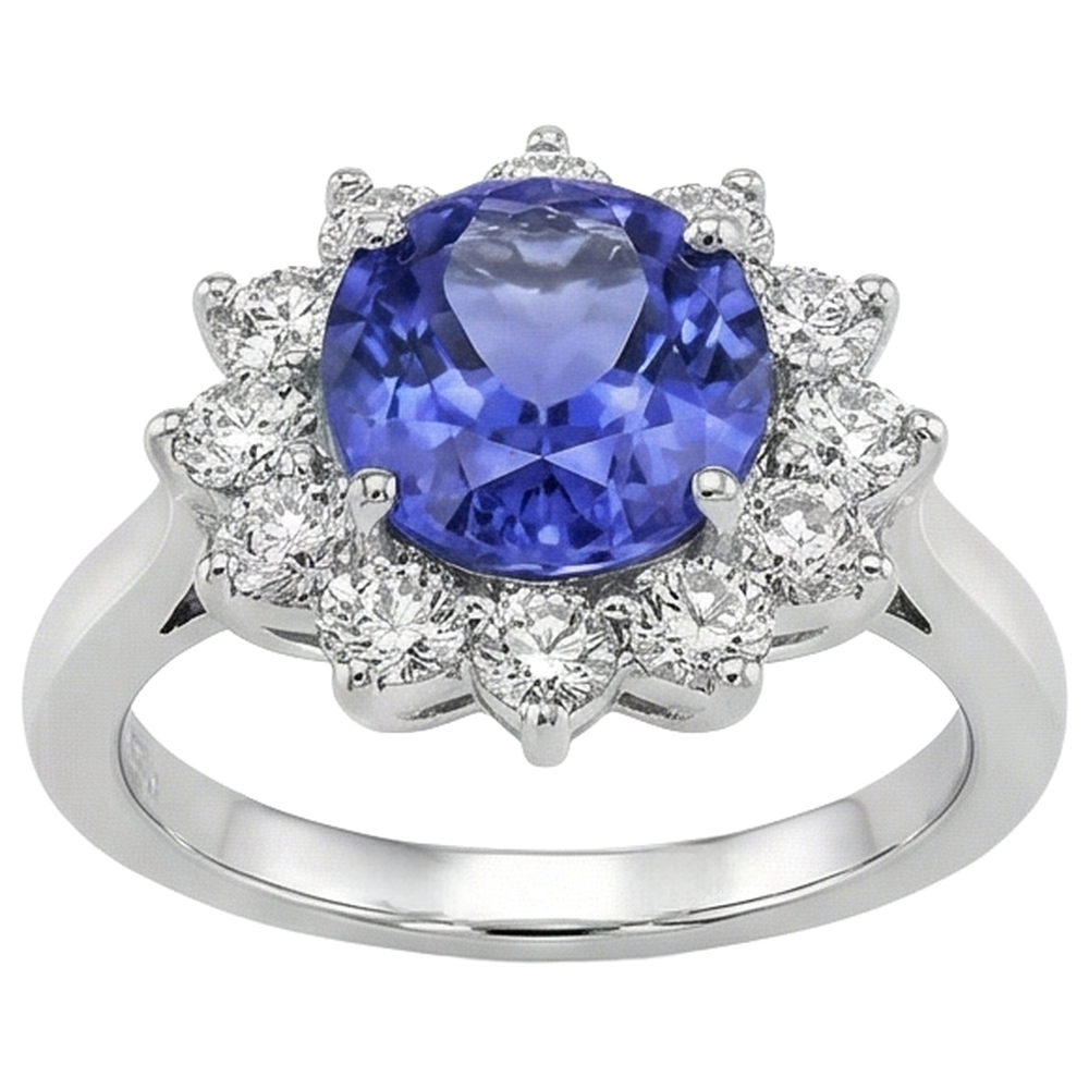 echter oval diamant 3.75Karat ring Profilansicht