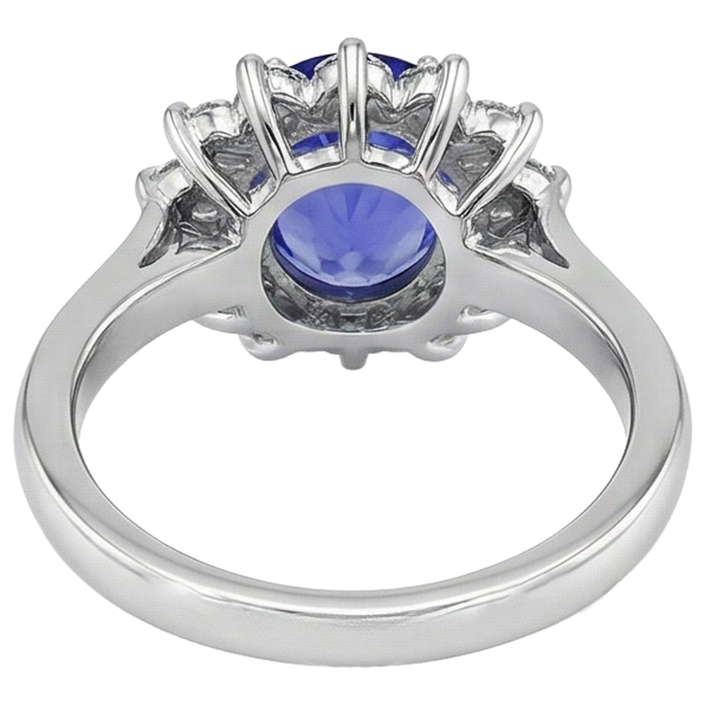 echter oval diamant 3.75Karat ring Band Detail