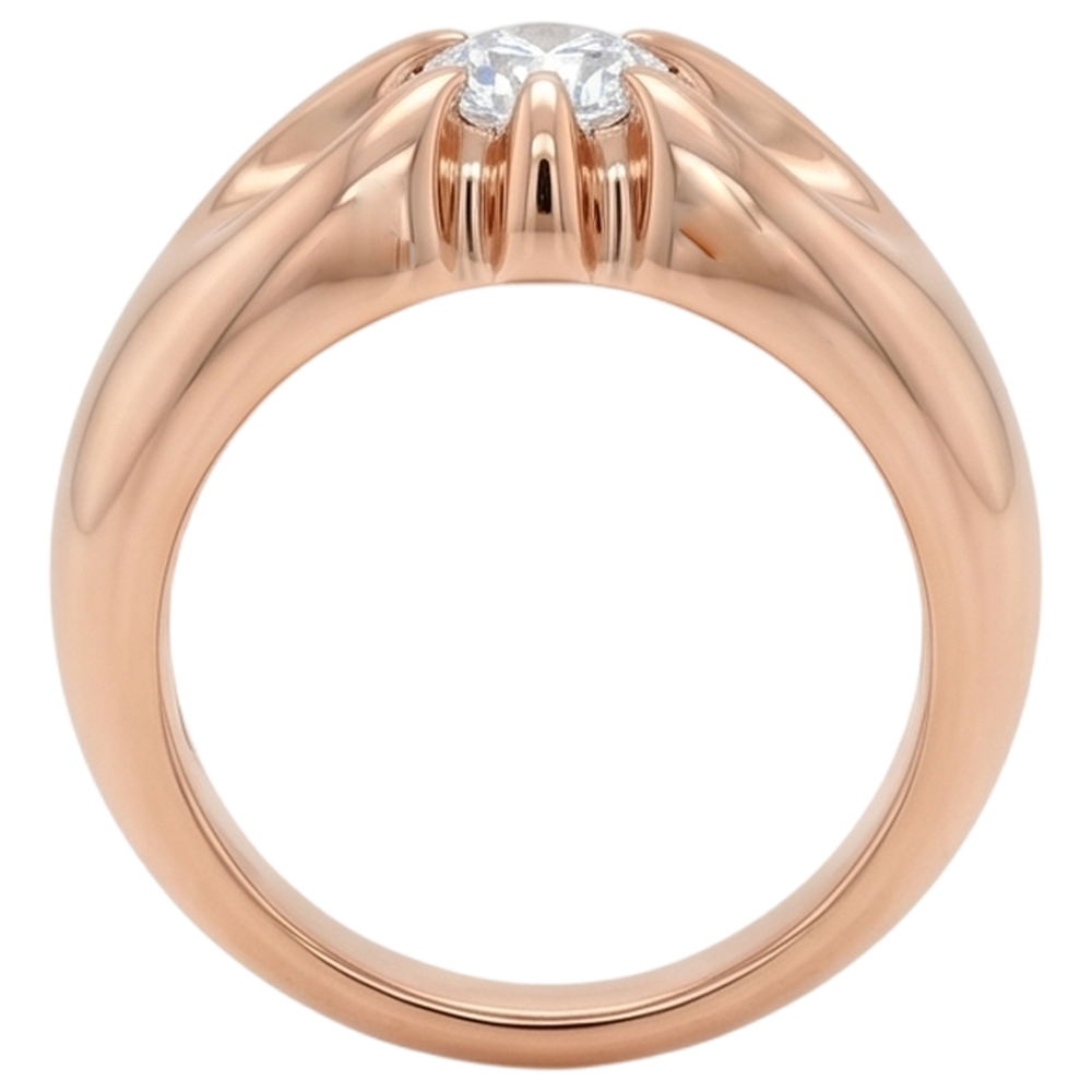 Verlobungsring Echt Aus der Erde Abgebauter Natürlicher Diamant 1 Karat Krallenfassung Gelbgold 14K