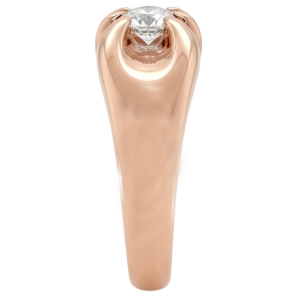 Verlobungsring Echt Aus der Erde Abgebauter Natürlicher Diamant 1 Karat Krallenfassung Gelbgold 14K