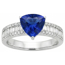 Verlobungsring Edelstein Blauer Saphir & Aus der Erde Abgebauter Natürlicher Diamanten 4 Karat Neu