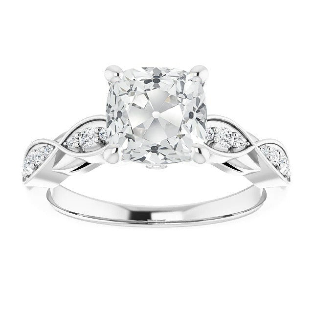 Verlobungsring Kissen Old Cut Echt Diamant Infinity Style 6.50 Karat